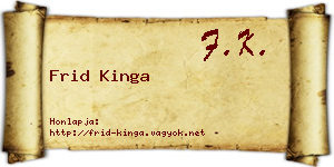 Frid Kinga névjegykártya