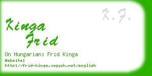 kinga frid business card